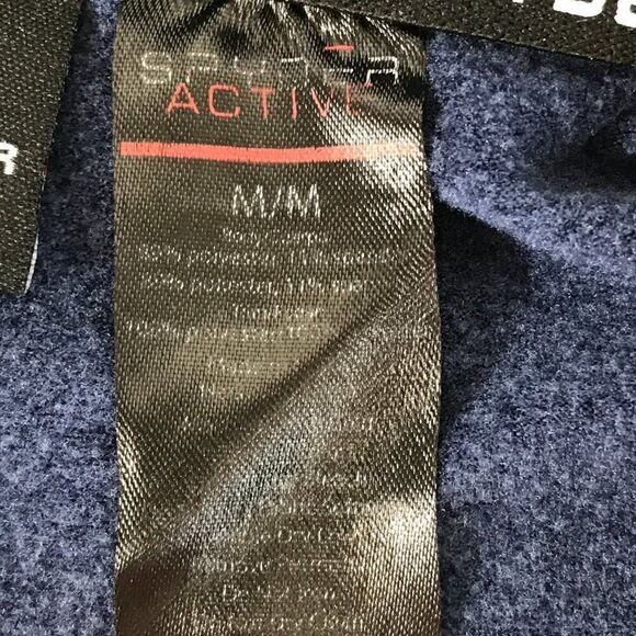 Spyder Active 1/4 Zip Pullover Men's Medium Navy Mock Neck ProWeb Wicking Logo - Picture 11 of 11